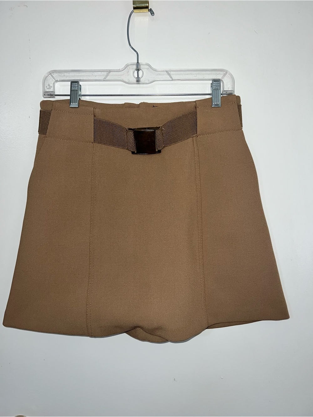 Classic Brown High-Waist skirt with Belt